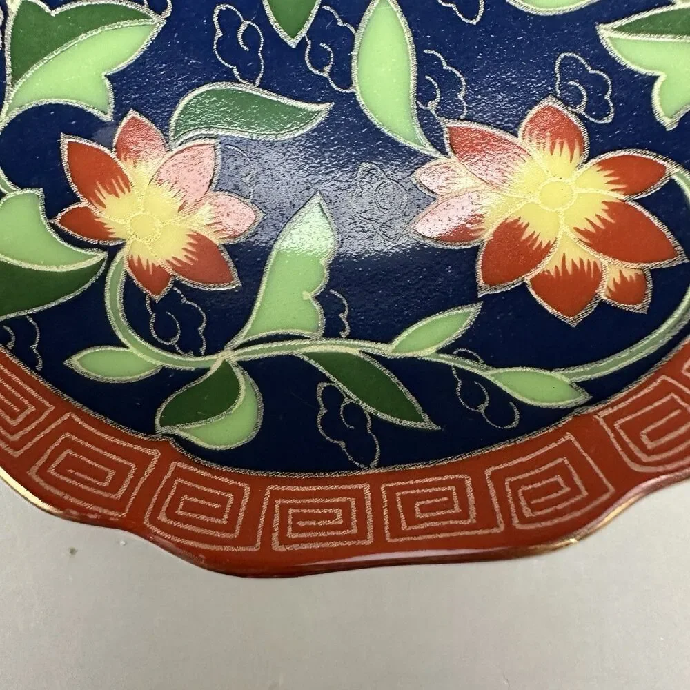 Vintage 1981 Takahashi Kashmir 4” Trinket Ring Dish Hand Decorated Japan